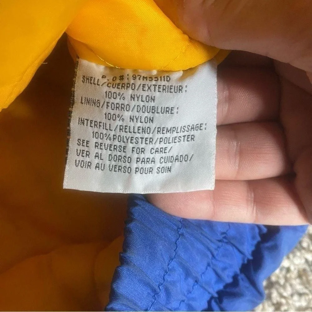 Vintagee St Louis Blues Puffer Jacket Mens Large Blue Gold Logo 7 NWT 90s Coat